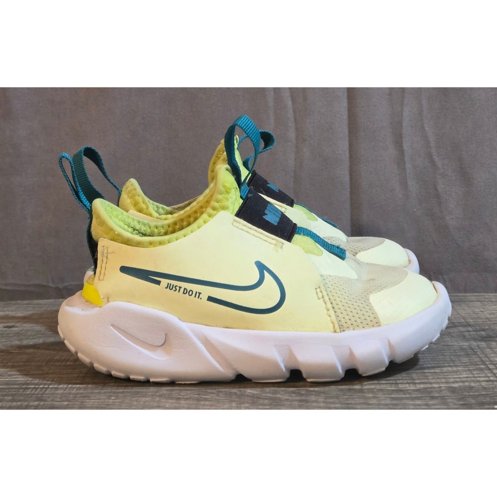 Nike Flex Runner Running Shoes Toddler Size 7C Green Yellow